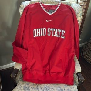 The OHIO State Nike championship athletics V-neck pullover.